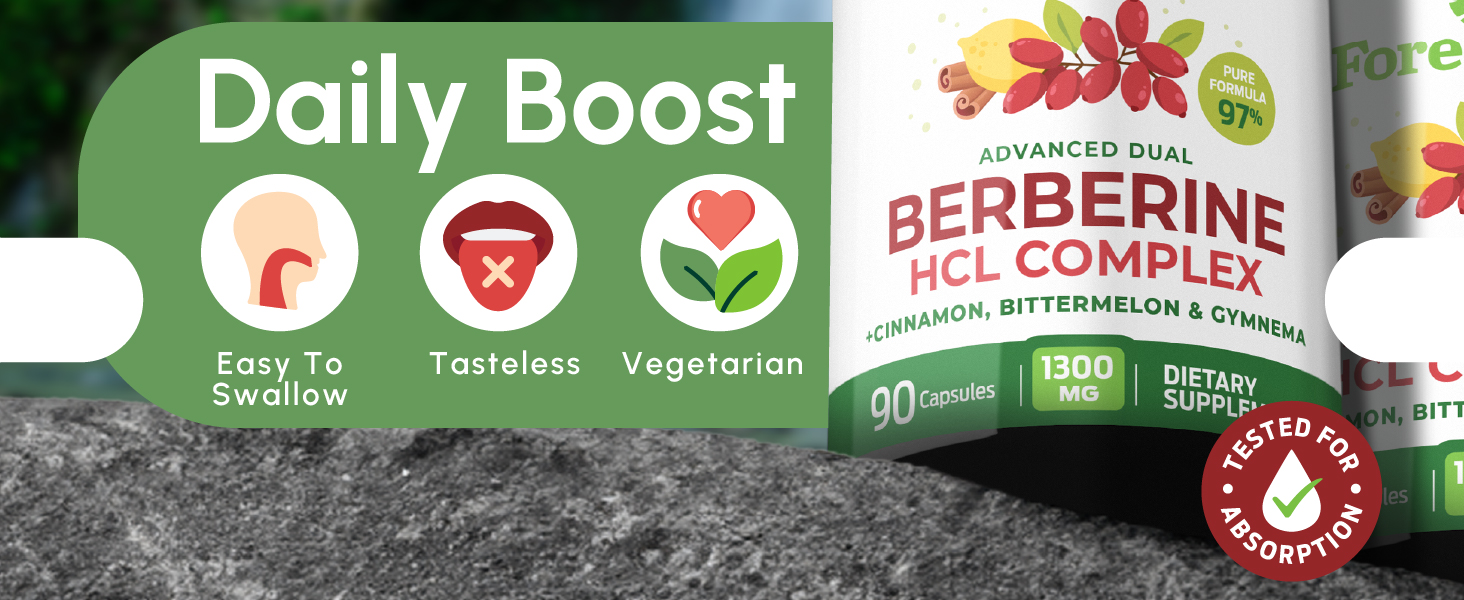 Berberine Supplement 1300mg per Serving- 97% Tested Ultra High Potency Berberine HCl with Ceylon Cinnamon, Bitter Melon & Gymnema, 10:1 Extract Berberis Supplements, Weight Management, 90 Veggie Caps ForestLeaf berberine botanical complex metabolic balance weight management supplement