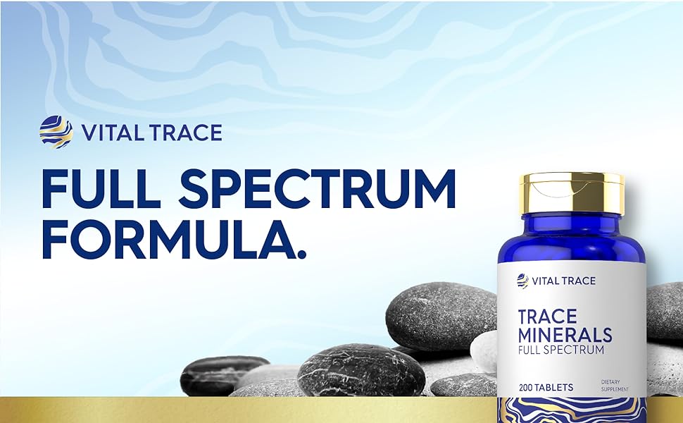 Carlyle Trace Minerals | 200 Tablets | Full Spectrum Supplement | Non-GMO & Gluten Free Complex | by Vital Trace Trace Minerals