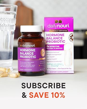 Daily Nouri Weight Support Probiotic for Women & Men | Supports Healthy Weight Management, Metabolism, Digestion & Gut Health | 3 Clinically Studied Strains + Vegan Omega Oil | 30-Day Supply SNS