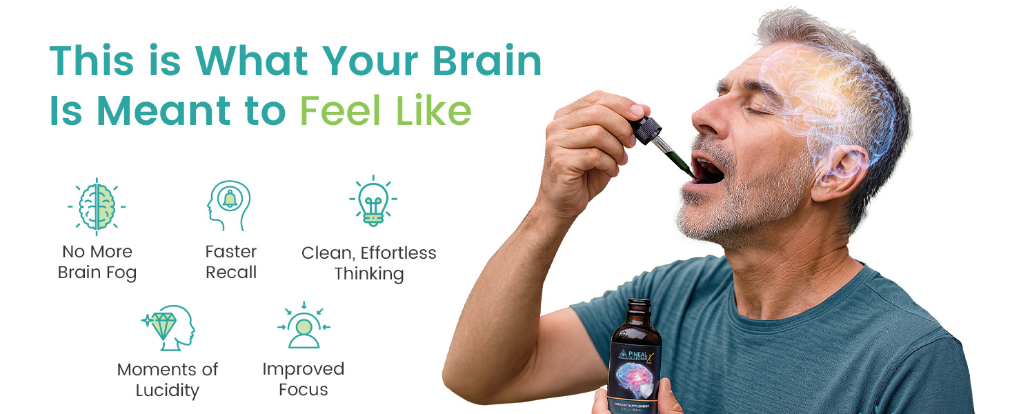 Pineal Guardian X - Rapid Pineal Gland Decalcification Drops for Cognitive Health Support - Brain Supplement to Keep Cognitive Function, Memory and Focus in Top Shape - 60ml Pineal Guardian X