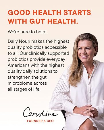 Daily Nouri Weight Support Probiotic for Women & Men | Supports Healthy Weight Management, Metabolism, Digestion & Gut Health | 3 Clinically Studied Strains + Vegan Omega Oil | 30-Day Supply founder story