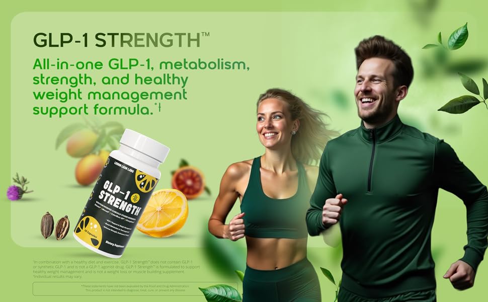 GLP-1 Supplement for Women & Men - Weight Management, Gut Health & Metabolism Support - Promotes Fat Burning & Lean Body Mass - Vegan, Gluten Free, Non-GMO - 60 Count fat burner for men, fat burners for women, health, supplements for men, lemon balm extract, diet