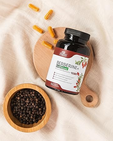 Berberine Supplement 1200mg - 5X Higher Absorption - Ultra Pure 98% Berberine HCL - Healthy Weight Management, Immune Support - Non GMO, Manufactured in USA - 60 Vegan Capsules berberine supplement berberine weight loss berberine 500mg berberine with ceylon cinnamon hcl