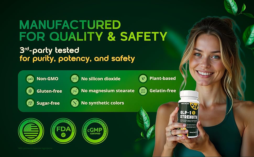 GLP-1 Supplement for Women & Men - Weight Management, Gut Health & Metabolism Support - Promotes Fat Burning & Lean Body Mass - Vegan, Gluten Free, Non-GMO - 60 Count eriomin lemon supplements, morosil orange, mango bark, lemon extract supplement, moro orange extract