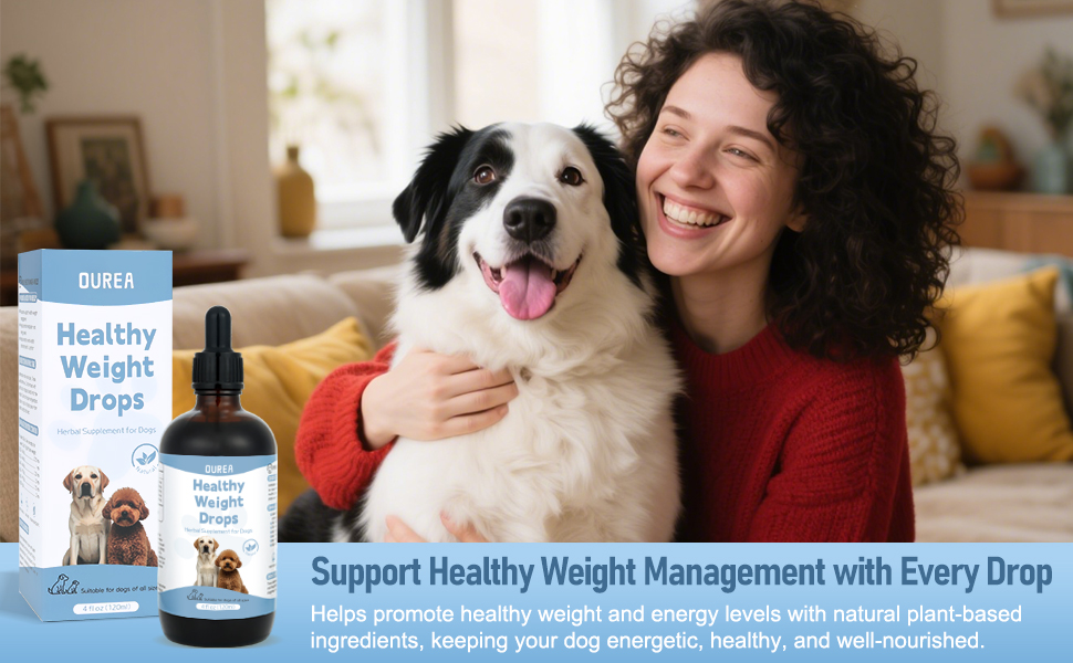 Weight Management Drops for Dogs, Effective Dog Weight Loss Drops, Healthy Weights Nutritional Supplement, Energy Metabolism Support, Weights Loss Pet Food, Natural Solution Hunger Control Supplements 1