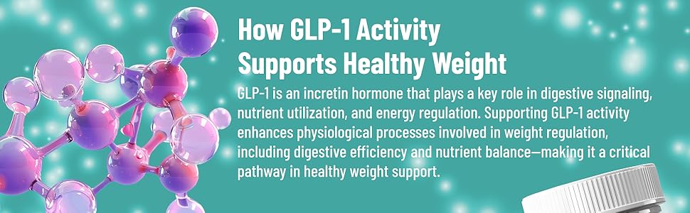 GLP-1 Probiotic Supplement for Weight Loss - Daily GLP1 Booster for Women Men to Support Metabolism Healthy Gut & Boost Fat Burn - Natural Oral GLP-1 Activator with Berberine HCl & Probiotics GLP-1 incretin agonist supports weight burning insulin resistance signaling