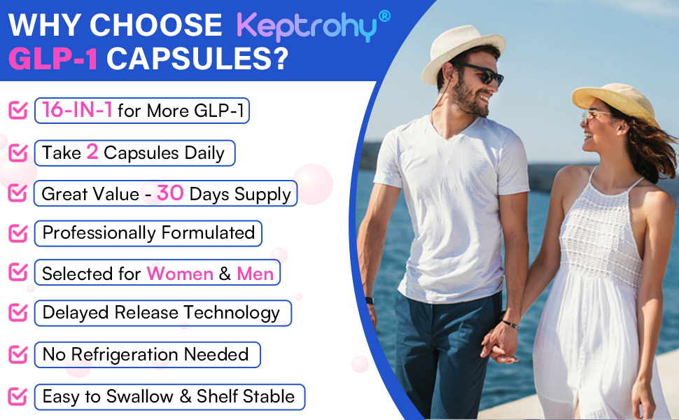 GLP-1 Supplement | GLP1 Supplement for Women and Men, 16-in-1 for GLP-1 Naturally | Daily GLP 1, 60 Capsules glp