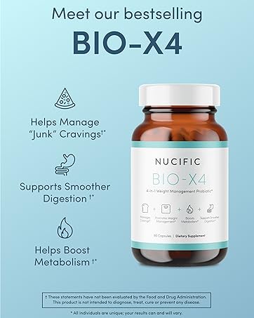 Nucific® Bio-X4 4-in-1 Weight Management Probiotic Supplement, 90 Count. nucific