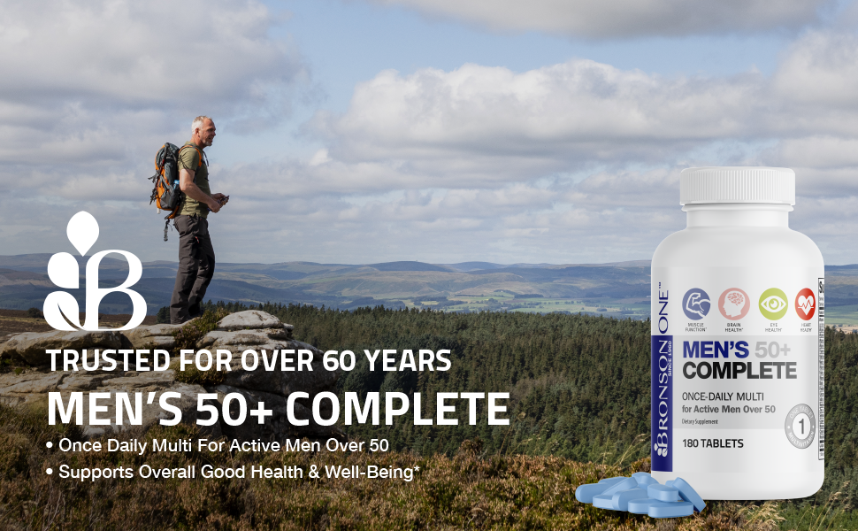 Bronson ONE Daily Mens 50+ Complete Multivitamin Multimineral, 180 Tablets men