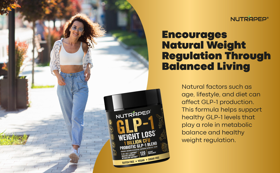 GLP-1 Probiotic Weight Loss Support Supplement - GLP 1 Booster with Berberine for Support Fat Burn NutraPep GLP-1 fast weight loss supplement kind natural fat reduction support healthy slimming