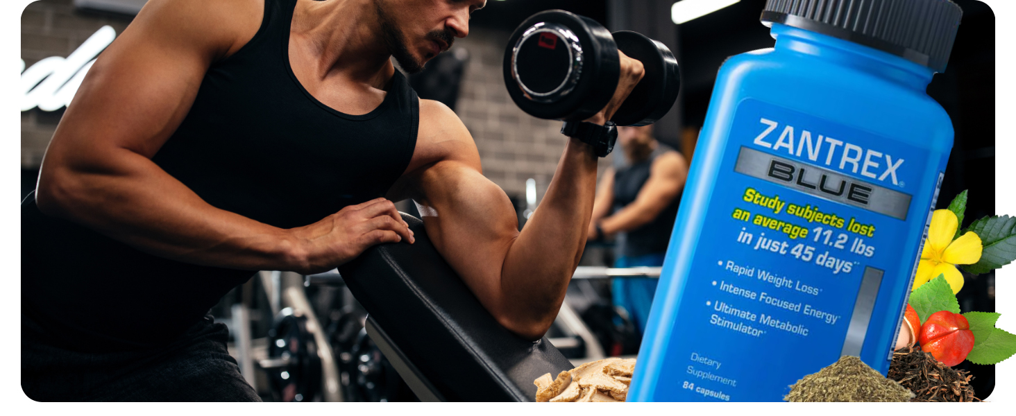 Zantrex Blue Energy & Thermogenesis Boost Energy | Weight Management Supplement for Appetite Control, Increased Calorie Burn and Supports GLP-1 Levels | 60 Capsules Zantrex Weight Loss