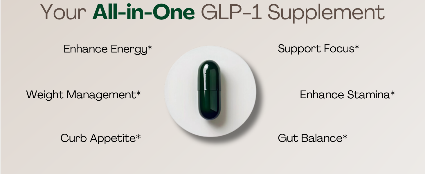 GLP-1 Supplement for Women and Men | Hunger & Metabolism Support - Expert Formulated to Support GLP1 Naturally | Probiotic and Prebiotic (60 Capsules) organic berberine, turmeric capsules, relief factor, curcumin supplements, curcuma capsules, tumeric