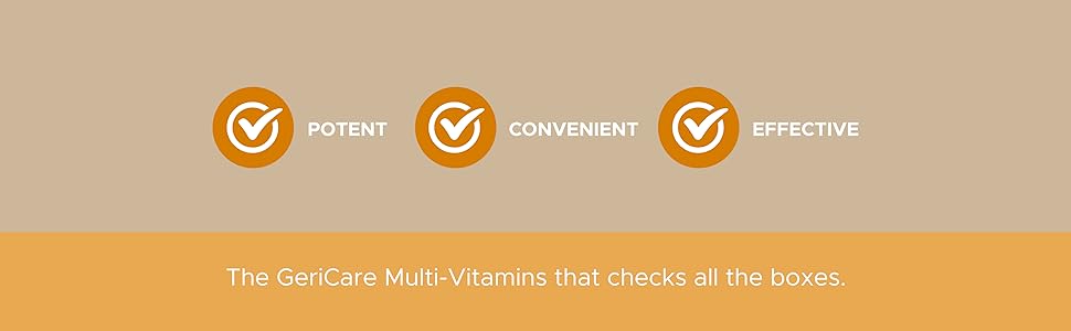 One-Daily Multivitamins with Minerals for Men & Women (100 Tablets) by GeriCare| High-Potency Multi-Vitamin & Multimineral Dietary Supplement for Immunity, Energy| Complete Daily Nutritional Support gericare