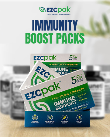 EZC Pak 5-Day Immune System Booster with Echinacea, Vitamin C, Zinc & Vitamin D - Tapered Immune Support Supplement for Adults - Supports Immunity, Easy Travel-Size Supplement Pack vitamin d3 support equinacea defend boost hybrid women daily softgels ascorbate balance star