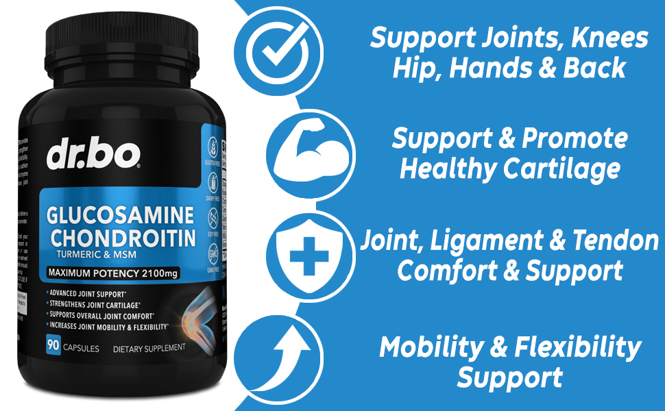 joint support supplement men women adults glucosamine sulfate chondroitin joints msm turmeric pills