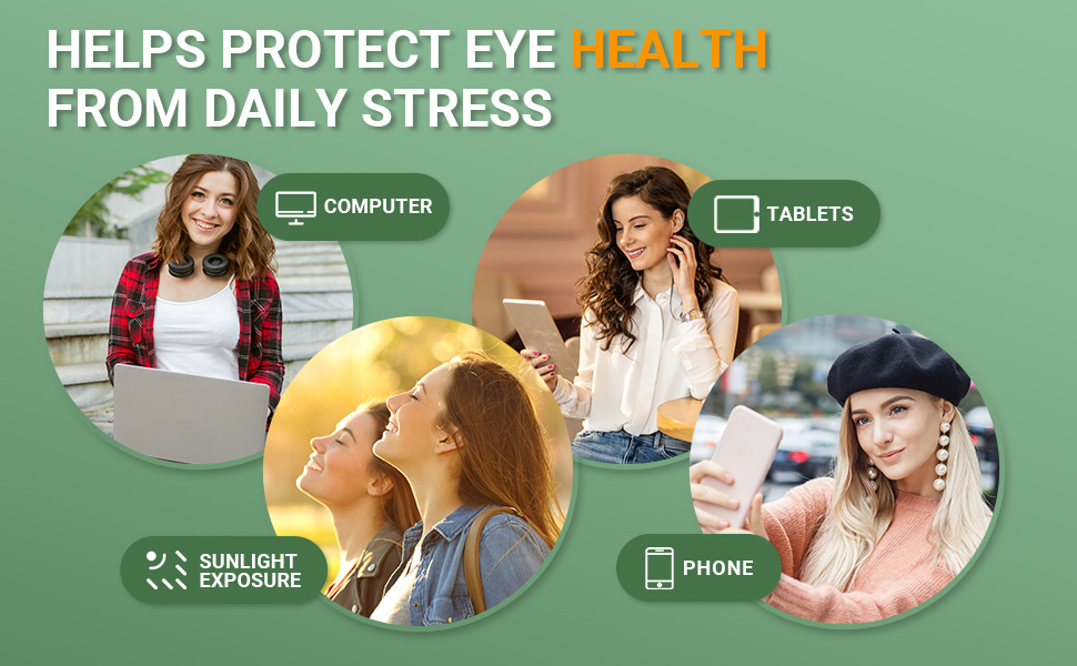 Eye Vitamin & Mineral Supplement for Eye Health, Contains Lutein, Zeaxanthin, Vitamin C, Zinc, and Vitamin E, Supports Macular Health and Relief from Dry Eyes (90 Count) Contains Lutein and Zeaxanthin, which form a protective layer that absorbs harmful light