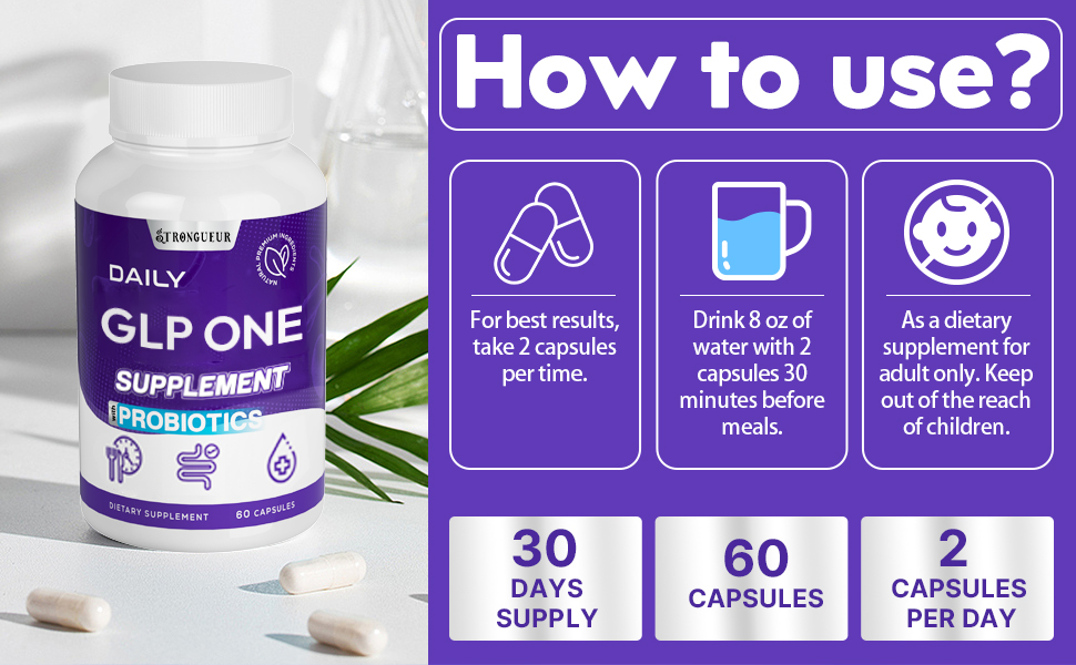 GLP ONE Supplement for Women & Men, 16-in-1 Targeted Formulas, No Stomach Discomfort, Natural GLP ONE with Probiotic, Hops & Eriocitrin, GLP ONE for Digestive, Energy & Gut Health - Vegan, 60 Capsules glp one