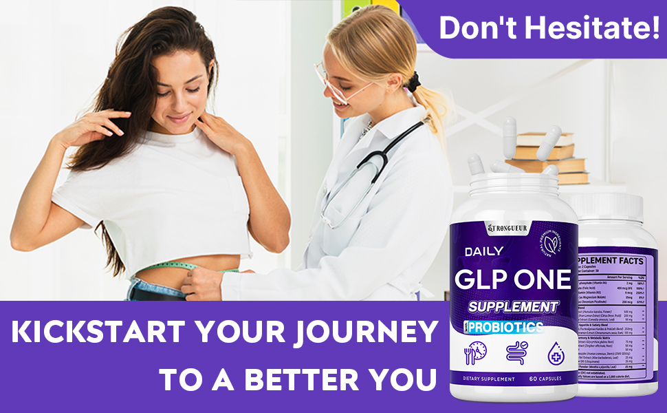 GLP ONE Supplement for Women & Men, 16-in-1 Targeted Formulas, No Stomach Discomfort, Natural GLP ONE with Probiotic, Hops & Eriocitrin, GLP ONE for Digestive, Energy & Gut Health - Vegan, 60 Capsules GLP one