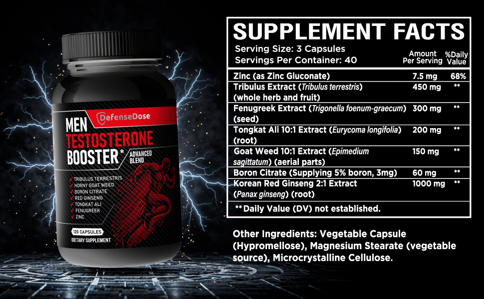 Testosterone Libido Booster Supplement for Men - Muscle Growth Support Workout Energy Stamina Performance Enhancer - Natural Fast Acting Body Building Sports Enhancing Nutrition Male Enhancement Pill Testerone meker with rino root for xendurance, vitality, and male enhancment support