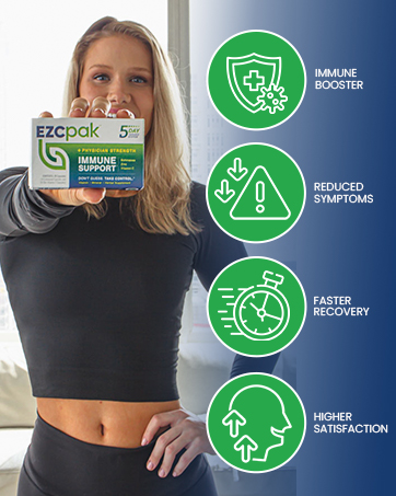 EZC Pak 5-Day Immune System Booster with Echinacea, Vitamin C, Zinc & Vitamin D - Tapered Immune Support Supplement for Adults - Supports Immunity, Easy Travel-Size Supplement Pack essential vitamins green 1000mg 5000 turmeric grape tree combinations liquid exercise balance