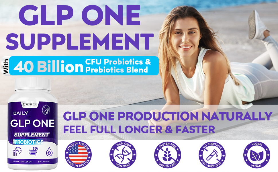 GLP ONE Supplement for Women & Men, 16-in-1 Targeted Formulas, No Stomach Discomfort, Natural GLP ONE with Probiotic, Hops & Eriocitrin, GLP ONE for Digestive, Energy & Gut Health - Vegan, 60 Capsules glp one