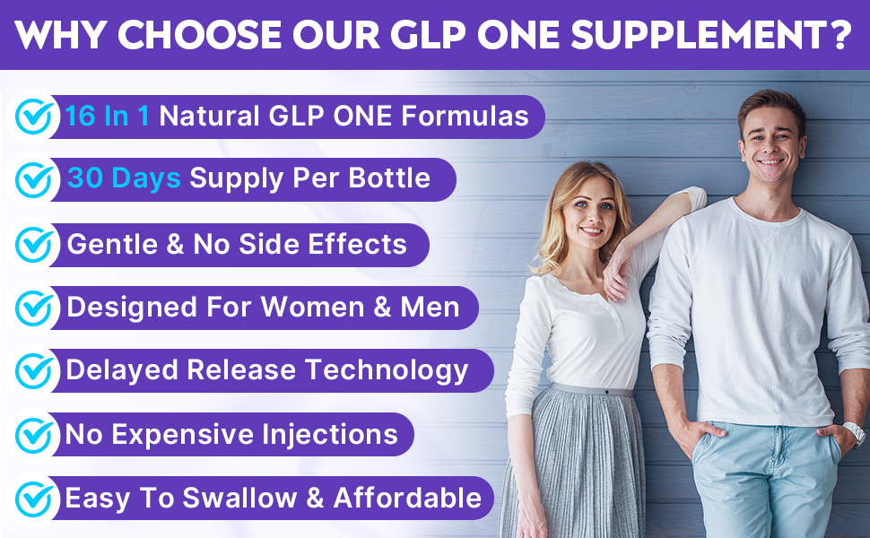 GLP ONE Supplement for Women & Men, 16-in-1 Targeted Formulas, No Stomach Discomfort, Natural GLP ONE with Probiotic, Hops & Eriocitrin, GLP ONE for Digestive, Energy & Gut Health - Vegan, 60 Capsules glp one supplement