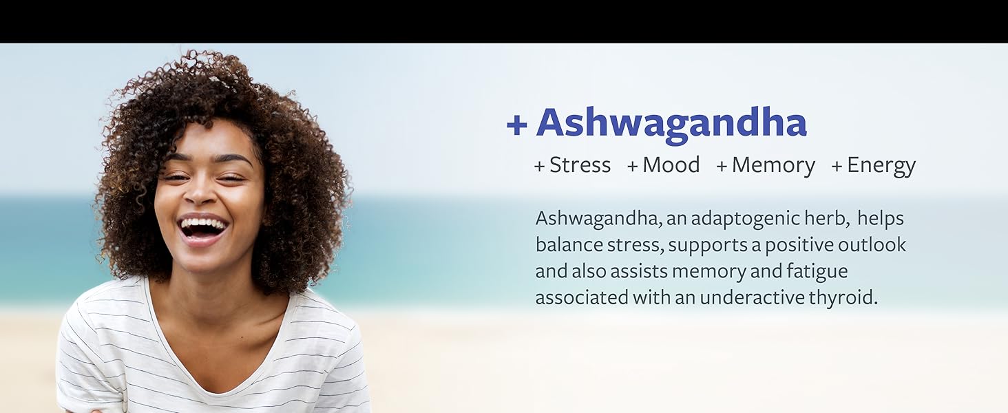 Thyroid Support with Iodine - 120 Capsules (Non-GMO) Improve Your Energy - Ashwagandha Root, Zinc, Selenium, Vitamin B12 Complex - Thyroid Health Supplement for Women and for Men - 60 Day Supply ashwagandha thyroid support