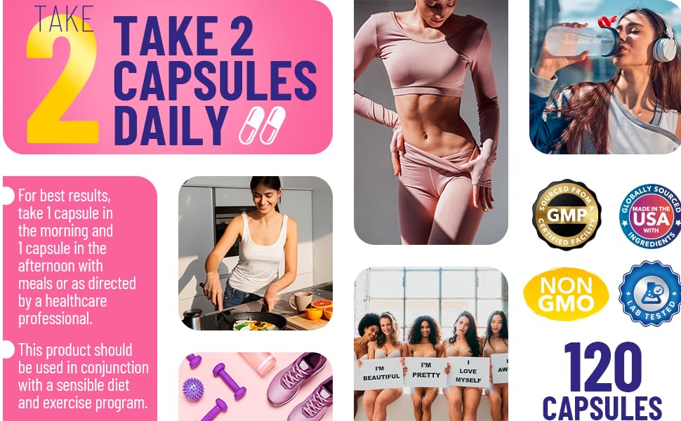 GLP-1 Supplement Weight Loss Diet Pills That Work Fast for Women - Appetite Suppressant for Weight Loss Women w/Chromium Picolinate & Glucomannan | 120 Capsules - 2-Month Supply thermogenic fat burner