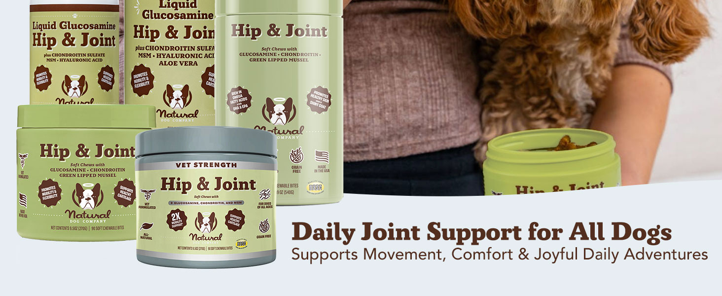 Natural Dog Company Hip & Joint Supplement for Dogs – Supports Mobility, Flexibility & Comfort, Glucosamine, Chondroitin, MSM & Turmeric, Chicken Flavor, 90 Count 2