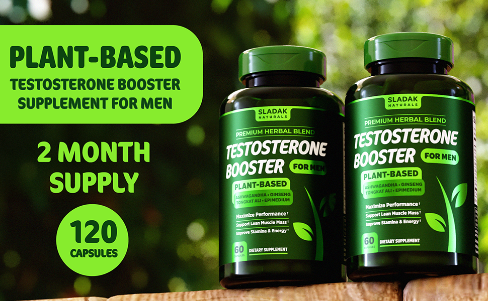 Testosterone Booster Supplement for Men - Male Enhancing Test Boost - Ashwagandha, L-Arginine, Tongkat Ali, Tribulus + More - Workout, Build Muscle, Strength, Energy & Performance - 2 Month Supply 2 MONTH SUPPLY