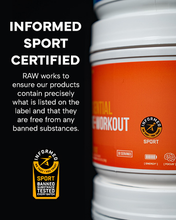 RAW Essential Pre-Workout Powder (Sour Watermelon) - Chris Bumstead Sports Nutrition Supplement for Men & Women - Preworkout Energy Powder with Caffeine, L-Citrulline, L-Tyrosine, & Beta Alanine Blend bucked probiotics daily ingredients hydrate micronized carb tech para balance beta proteins extract