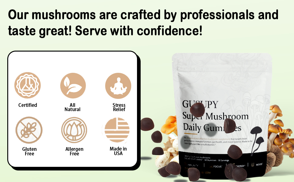 Lions Mane Mushroom Supplement Gummies - 12 Organic Mushroom Blend with Cordyceps, Reishi, Chaga, Blueberry Flavor Herbal Brain Supplement for Energy & Health, Cognitive, Memory & Focus, 60 Gummies Lions Mane Mushroom Gummies Supplement Organic Mushroom blueberry Flavor Herbal Brain Supplement