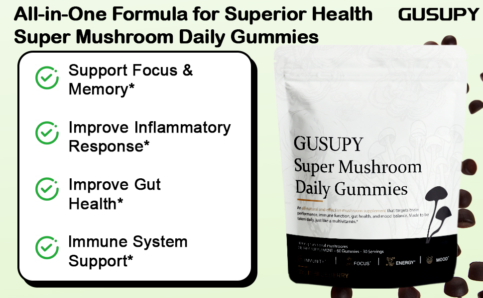 Lions Mane Mushroom Supplement Gummies - 12 Organic Mushroom Blend with Cordyceps, Reishi, Chaga, Blueberry Flavor Herbal Brain Supplement for Energy & Health, Cognitive, Memory & Focus, 60 Gummies Lions Mane Mushroom Gummies Supplement Organic Mushroom blueberry Flavor Herbal Brain Supplement