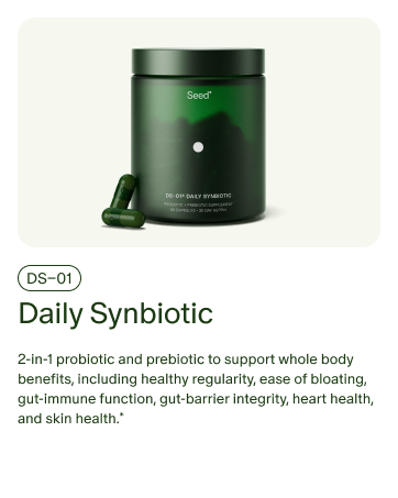 Seed DS-01 Daily Synbiotic - Prebiotic and Probiotic for Women & Men - Digestive Health, Gut Health, Immune Support, Bloating & Constipation Relief - Vegan & Shelf-Stable - 60 Capsules (30-Day Supply) DS-01 Daily Synbiotic