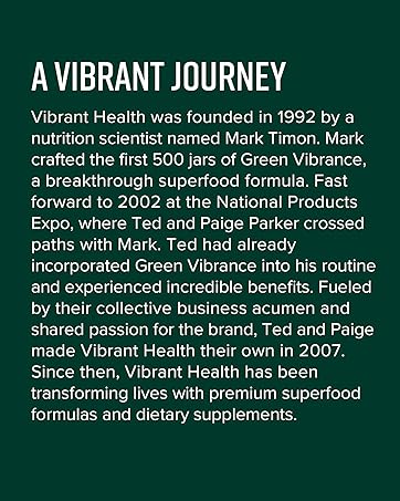 Vibrant Health, Joint Vibrance, Comprehensive Joint and Cartilage Support, Orange Pineapple, 21 Servings A Vibrant Journey. Vibrant Health founded in 1992 by a nutrition scientist named Mark Timon.