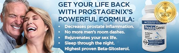 ProstaGenix Multiphase Prostate Supplement-Featured on Larry King Investigative TV Show - Over 1 Million Sold -End Nighttime Bathroom Trips, Urgency, & More. 90 Capsules Prostagenix