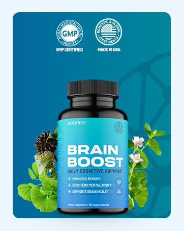Nootrix Brain Boost Nootropic Supplement | Supports Memory, Mental Focus, Cognitive Health & Energy | Promotes Healthy Mood & Brain Function | Ginkgo Biloba & DMAE | 60 Capsules Nootrix