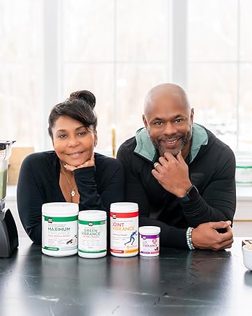 Vibrant Health, Joint Vibrance, Comprehensive Joint and Cartilage Support, Orange Pineapple, 21 Servings Picture of Ted and Paige, owners of Vibrant Health