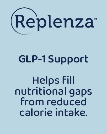 Replenza Daily GLP-1 Nutritional Support Supplement, Essential Vitamins and Minerals, Support for Gut Health, Stress and Cellular Energy – 60 Tablets GlP1 support helps fill nutritional gaps from reduced calorie intake