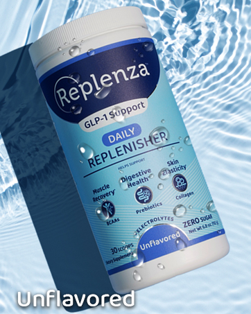 Replenza Daily GLP-1 Nutritional Support Supplement, Essential Vitamins and Minerals, Support for Gut Health, Stress and Cellular Energy – 60 Tablets unflavored