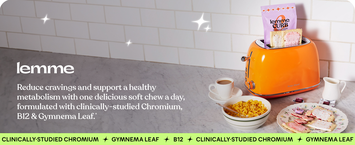 Lemme Curb Cravings Soft Chews - Manage Appetite, Support Metabolism & Lean Body w/Clinically Studied Chromium, Gymnema & B12 for Healthy Weight Management, Mixed Berry Reduce cravings and support a healthy metabolism with one delicious soft chew a day.*