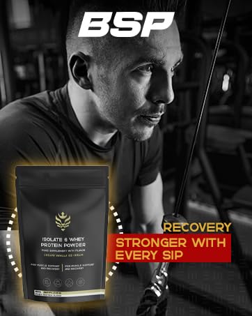 Man at the gym with BSP Isolate and Whey Protein Powder for muscle recovery.