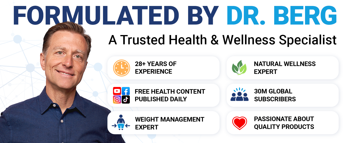 Dr. Berg Probiotic Supplement (60 Billion CFUs) - Helps Ease Occasional Constipation, Diarrhea, Gas & Bloating* - Pre and Probiotics for Digestive Health - 30 Probiotic Capsules Dr. Berg 60 Billion Probiotic Supplement Premium A+ Content