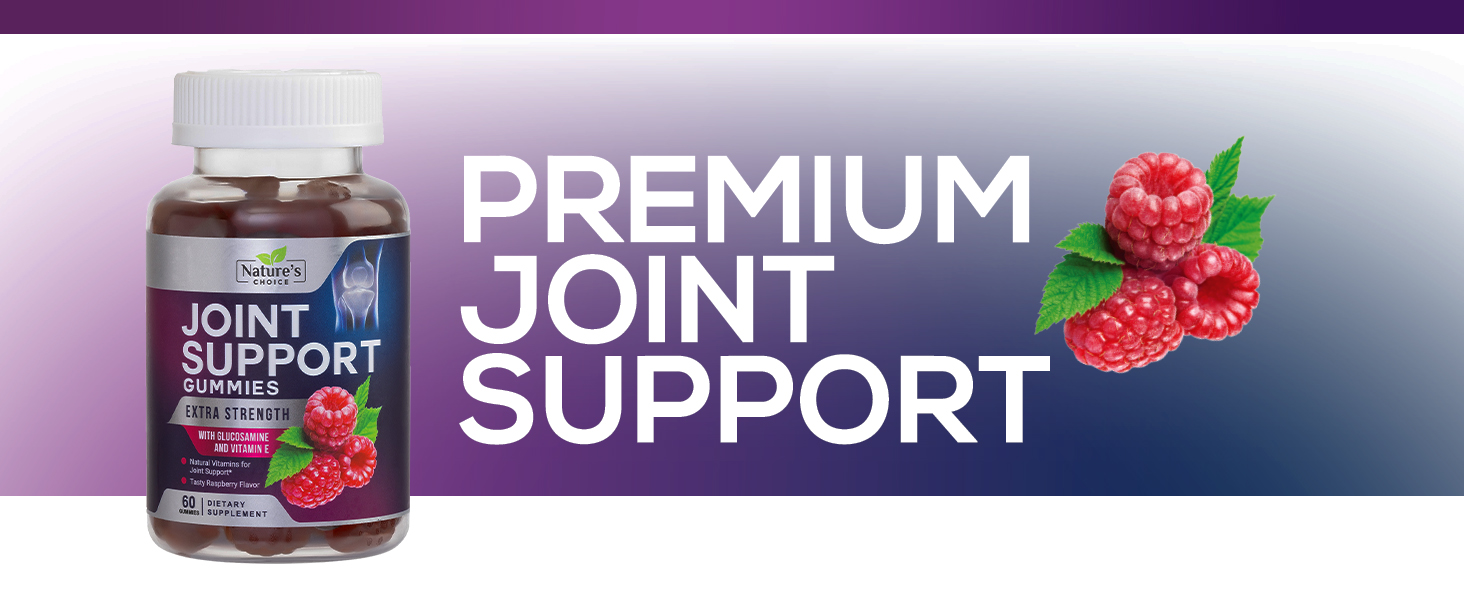 Joint Support Gummies - Extra Strength Glucosamine Gummy Supplement with Vitamin E - Natural Cartilage Joint Health & Flexibility Support, Best Support Glucosamine Chew for Men & Women - 60 Gummies Joint Support Supplement for Men and Women: Glucosamine Gummies for adult adults, best advanced back