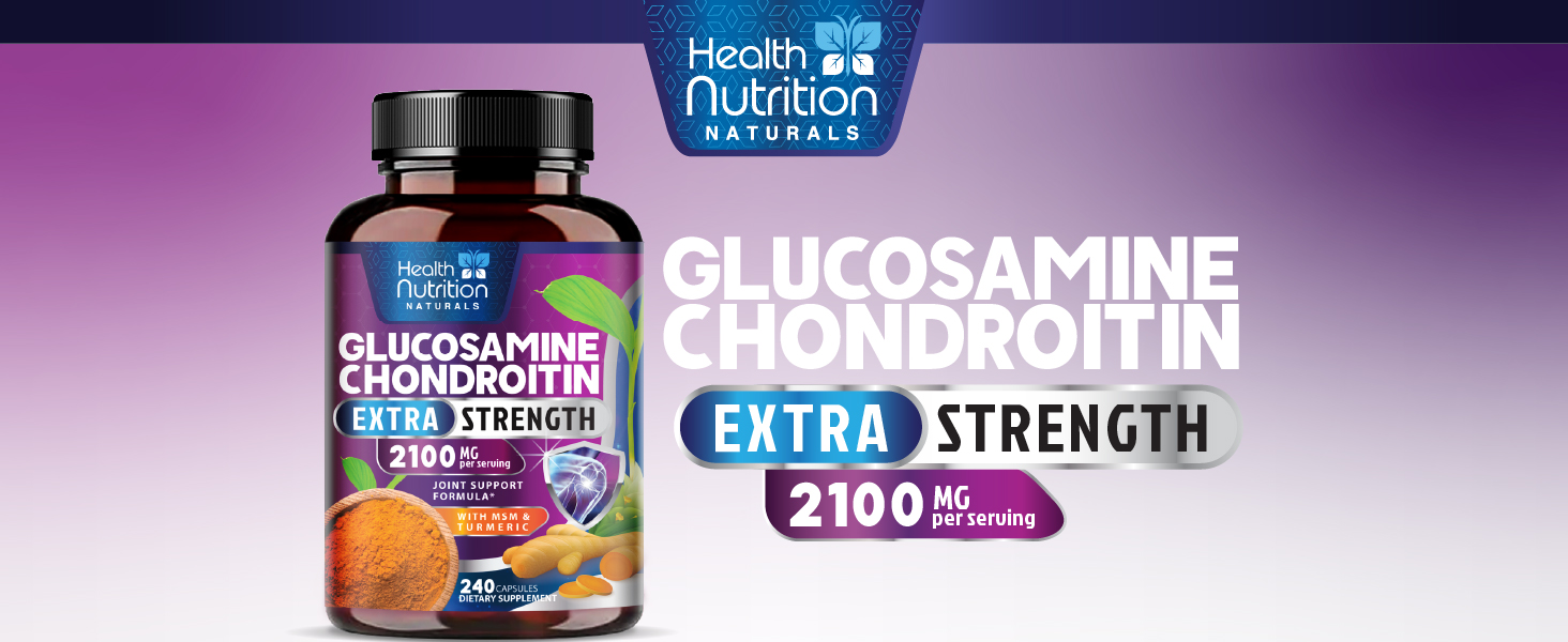 Glucosamine Chondroitin MSM 2100mg - 3X Strength Joint Support Supplement with Glucosamine Sulfate, Turmeric, Boswellia, Quercetin for Cartilage, Flexibility & Mobility, Bottled in USA, 60 Capsules glucosamina condroitina y colageno msm joint supplement with gloucosime boswellia chrondroitin