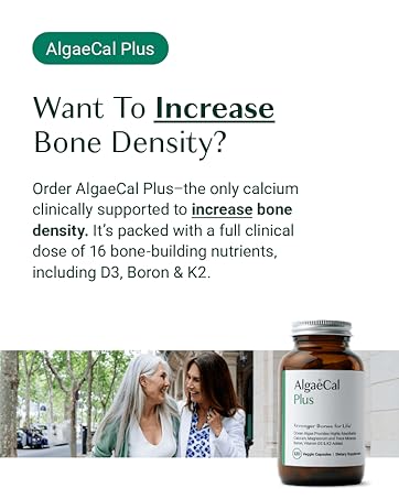 AlgaeCal - Bone Builder Pack for Bone Density Increase, Clinically Supported Plant Based Calcium Supplement & Strontium, Vitamins K2 (100mg), D3 (1600 IU), Magnesium & 16 Essential nutrients calcio para los huesos de mujer,algae calcium,algae cal plus,algea cal,algical,algacal,algae plus