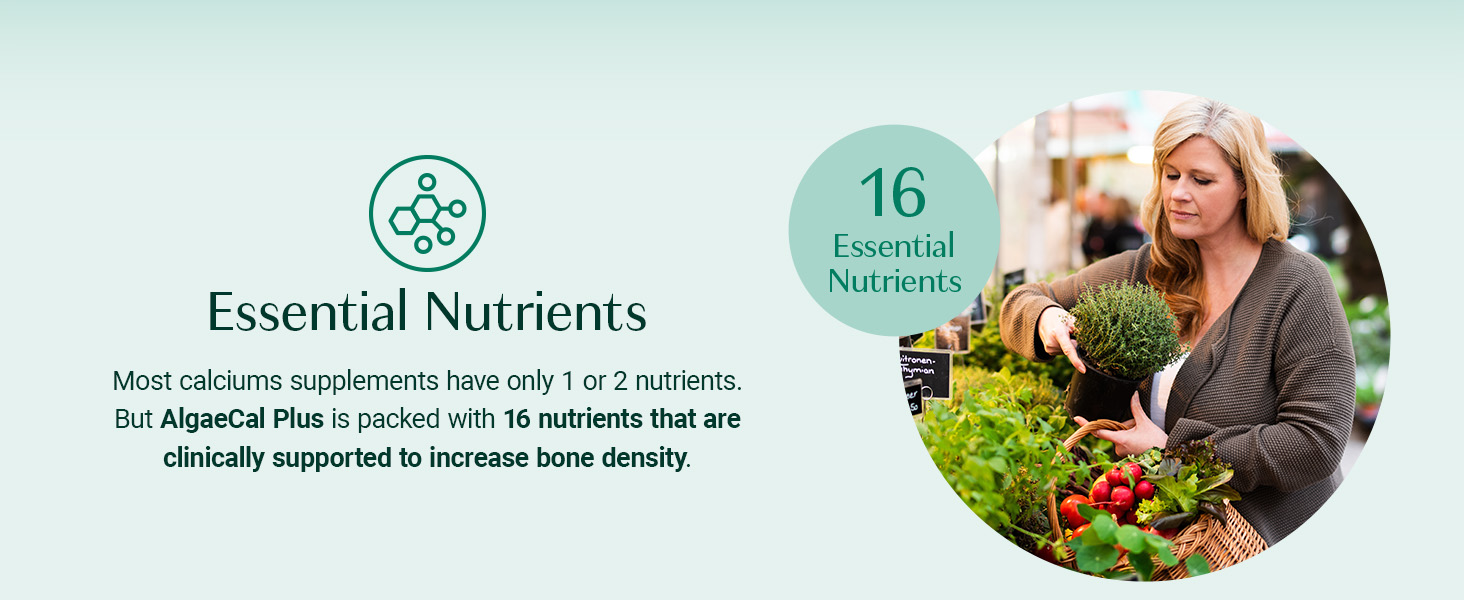 ALGAECAL Organic Red Algae Calcium Supplement for Bone Density, Vitamin K2 MK7 (100mg), Vitamin D3 (1600 IU), Magnesium (350mg) & Trace Minerals & Strength, Easy to Swallow, 120 Veggie Caps calcio para los huesos de mujer,algae calcium,algae cal plus,algea cal,algical,algacal,algae plus