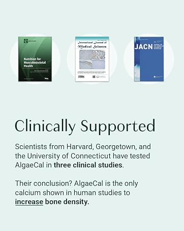 AlgaeCal - Bone Builder Pack for Bone Density Increase, Clinically Supported Plant Based Calcium Supplement & Strontium, Vitamins K2 (100mg), D3 (1600 IU), Magnesium & 16 Essential nutrients
