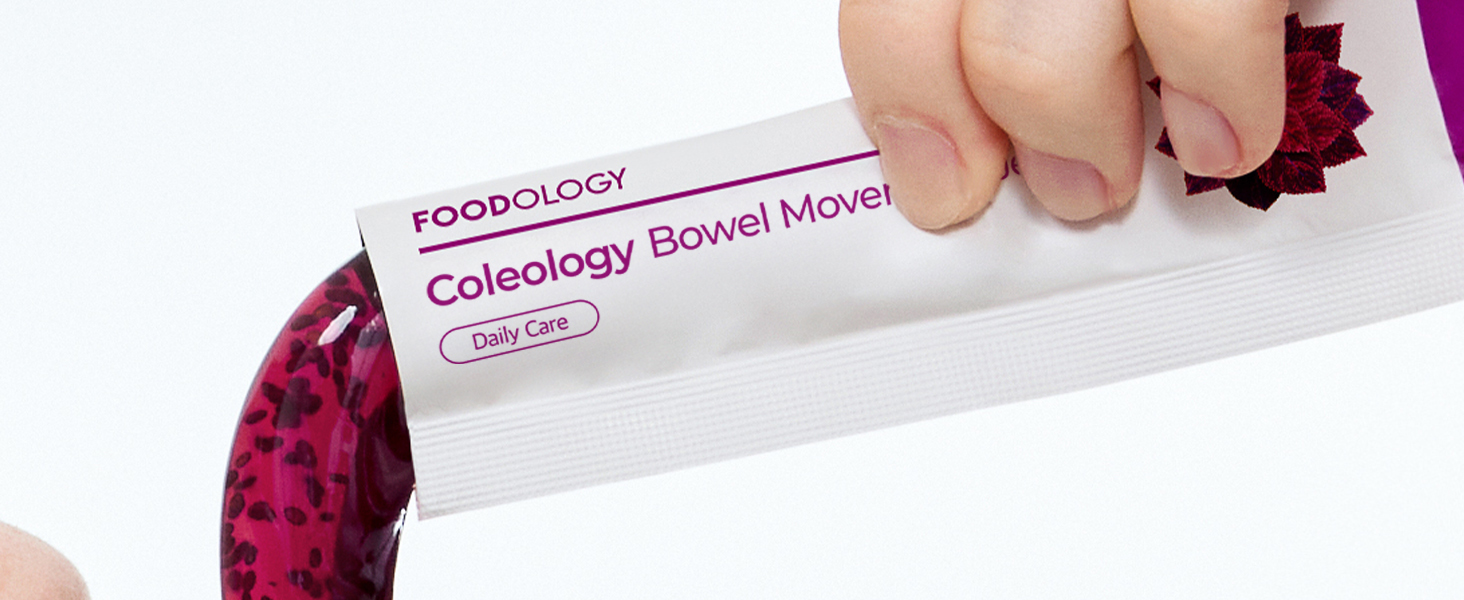 FOODOLOGY Coleology Bowel Movement Jelly – Fiber Supplement for Bloating Relief & Gut Cleanse - Grape & Prune - Garcinia Cambogia, Collagen, Chia Seeds - 10 Sticks Coleology Bowel Movement Jelly