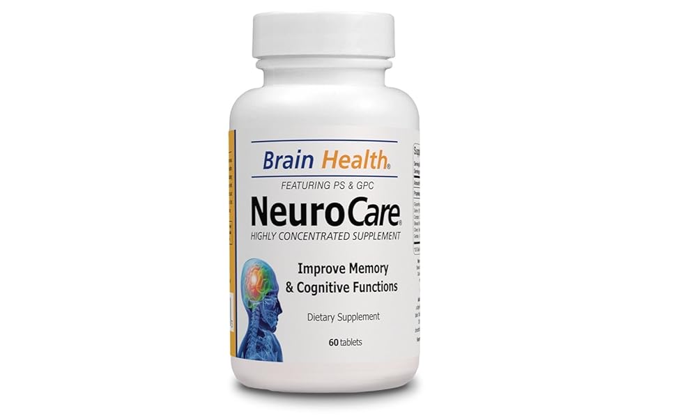 Neuro Care Nootropic Brain Health Supplement, Highly Concentrated Memory Booster Enhanced Mental Focus, Cognition, Memory, Concentration and Clarity, 100% Natural Dietary Supplement - 60 Tablets neurocare pills